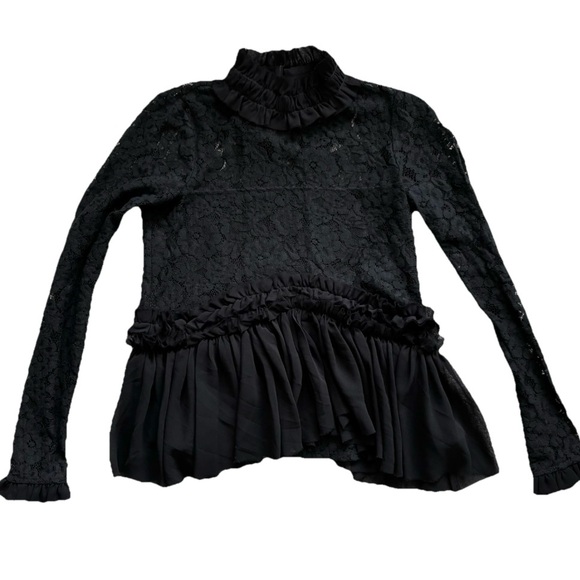 TUCKERNUCK MYLA Elegant Black Lace Women's Top Size XXS Chic Modern Feminine - Picture 3 of 9